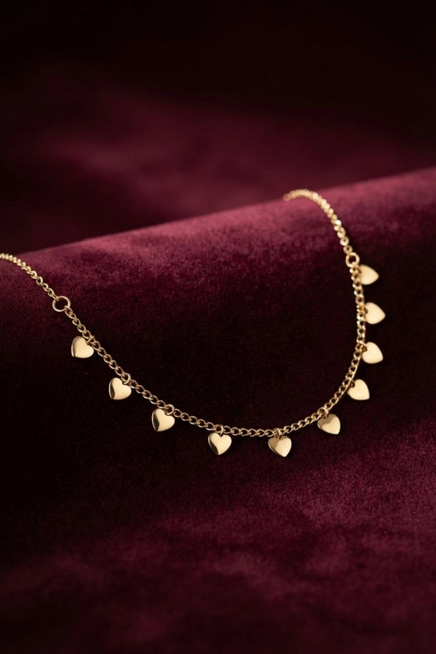 Gold Brass Heart Model Women's Necklace
