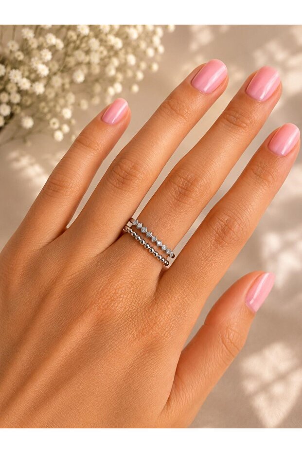 Double Patterned Silver Ring