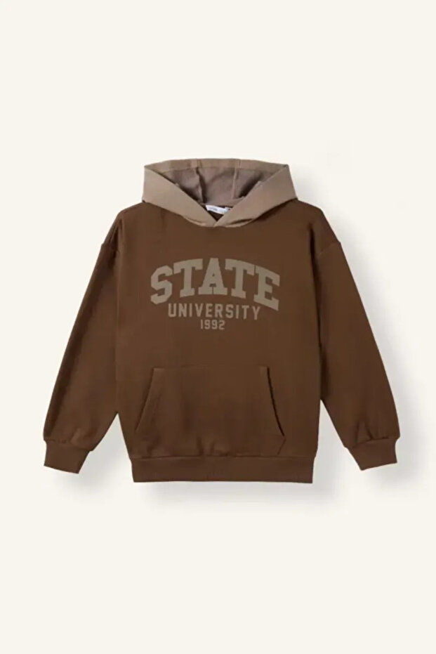 Overshirt Fit Hooded Soft Fleece Thick Sweatshirt for Boys I3178A826Wn