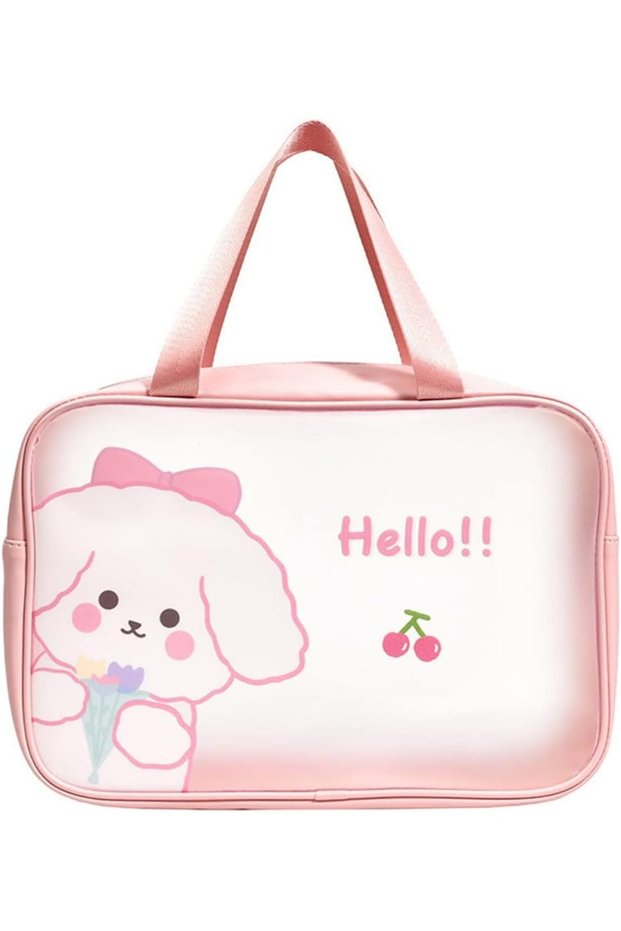 Clear PVC Waterproof Makeup and Toiletry Bag,Large Capacity TSA Approved Travel Organizer with Dry and Wet Separation