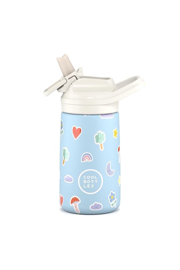 The Kiddie Bottle Rainbow Clouds Thermos Water Bottle with Straw 350 ml