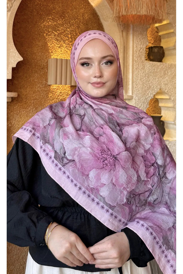 Desenli Bambu Kraş Aura Şal