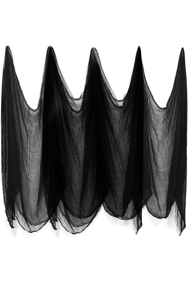 Halloween Ghost Festival Decoration Gauze, Halloween Haunted House Party Ghost Decoration, Black Halloween Ghost Fabric, Halloween Doorway Decoration Fabric (4.6m x 0.8m)