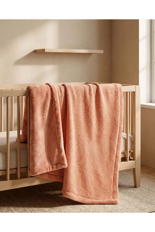 Baby Dusty Pink Two-Layer Knitted Blanket