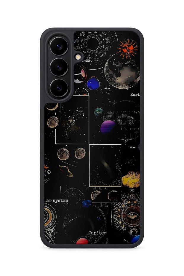 Samsung Galaxy S25 Fe Compatible Planets Patterned Shockproof Case with Camera Protection