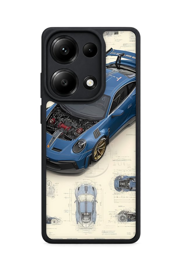 Redmi Note 13 Pro 4g Compatible Porsche Patterned Shockproof Case with Camera Protection