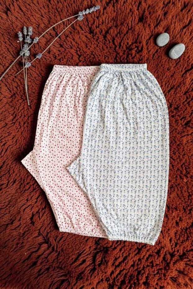 Women's Plus Size Floral Above Knee Pajamas 2-Piece Pack with Elastic Legs Summer Oversized Comfortable