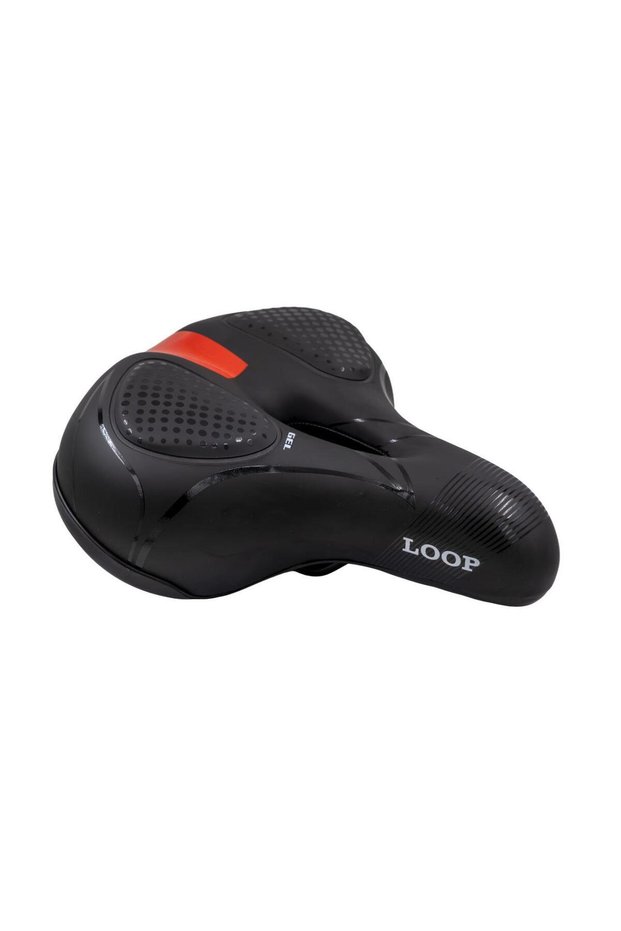 Loop Zy-9369 Gel Saddle 260X220Mm 560Gr Adult Mtb Wide Bicycle Saddle Compatible with 24-26-29 Wheels Black