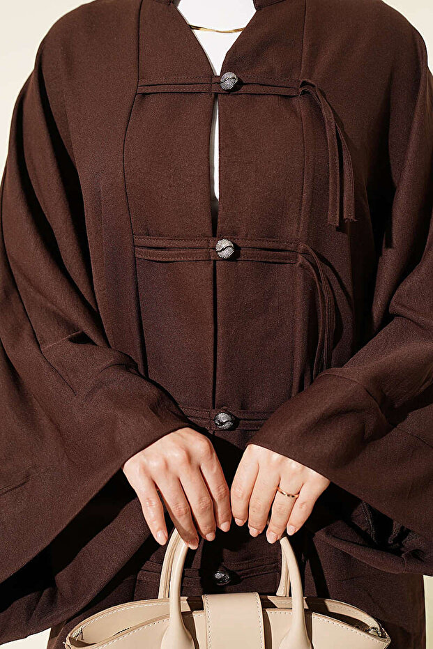 Design Button Detailed Kimono Shirt