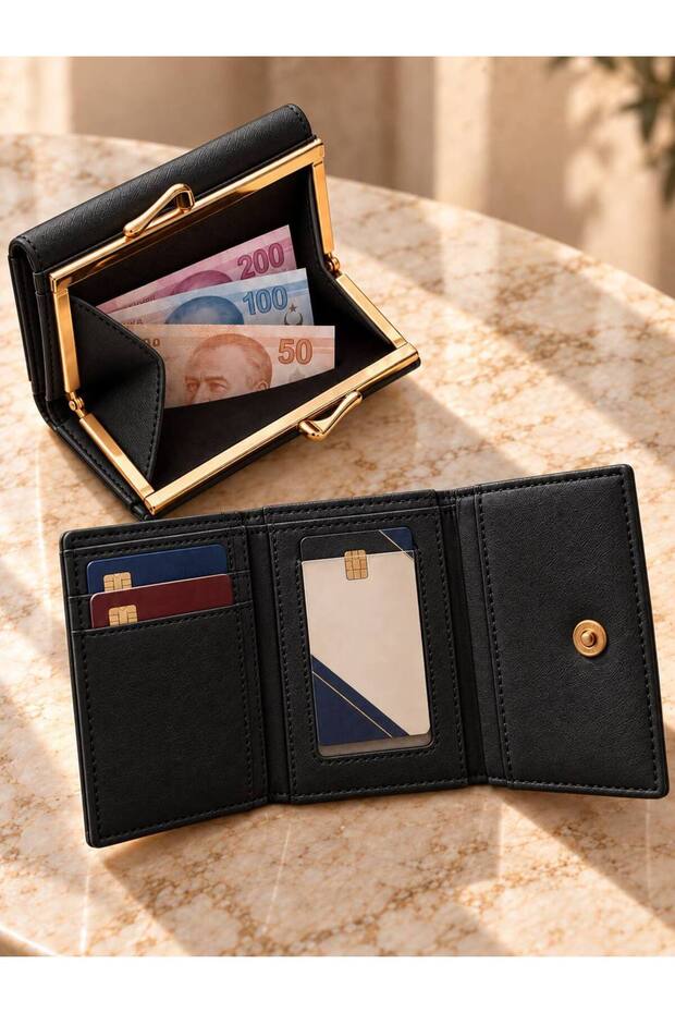 Luxury Design Metal Clip Women's Wallet and Card Holder Combination