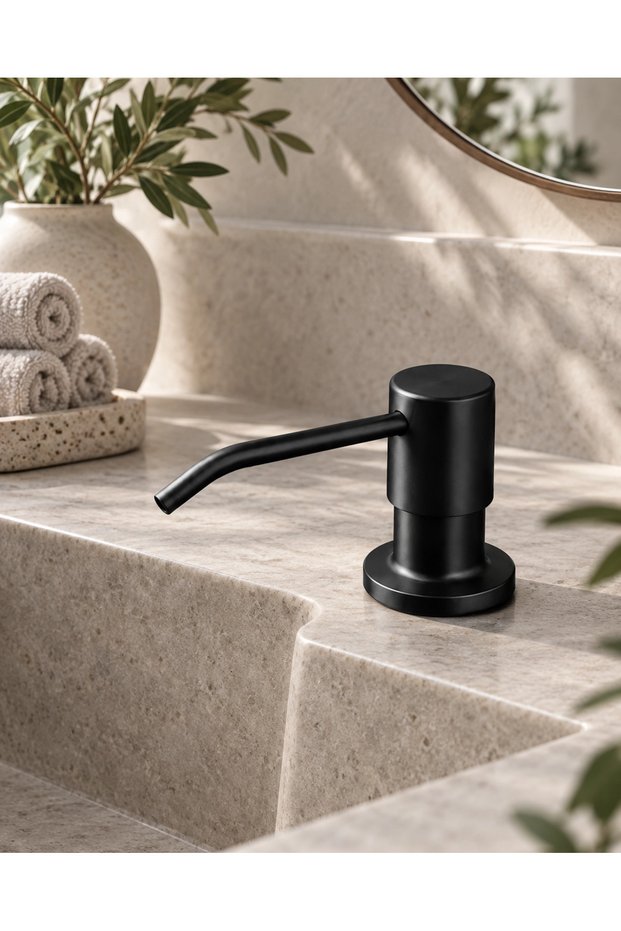 500 ml Black Built-In Liquid Soap Dispenser Countertop Soap Dispenser