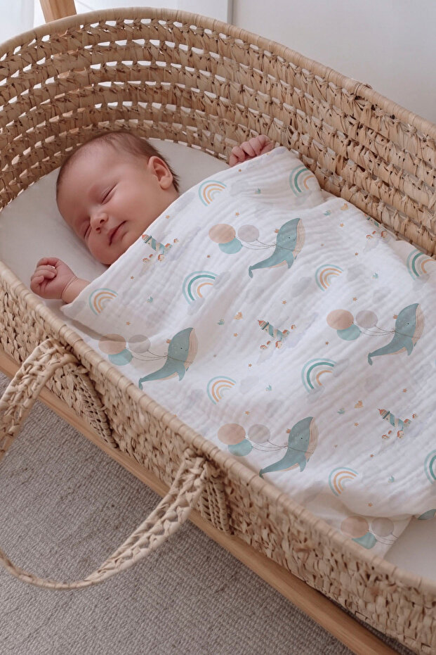 Muslin Blanket - Whale's Dreams
