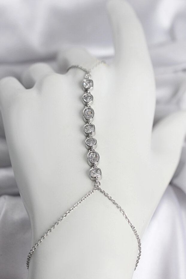 Brass Silver Color Rowed Zircon Stone Women's Shahmeran Tj-Sn756