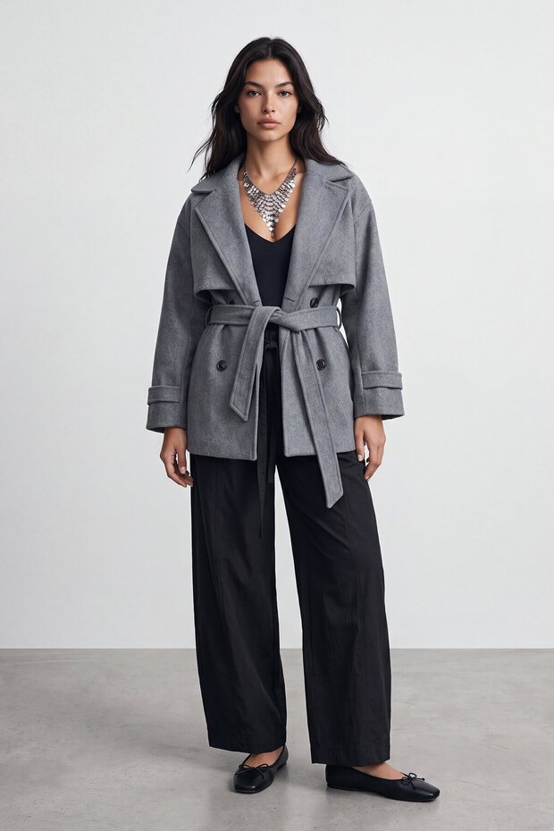 Buttoned Cashmere Coat
