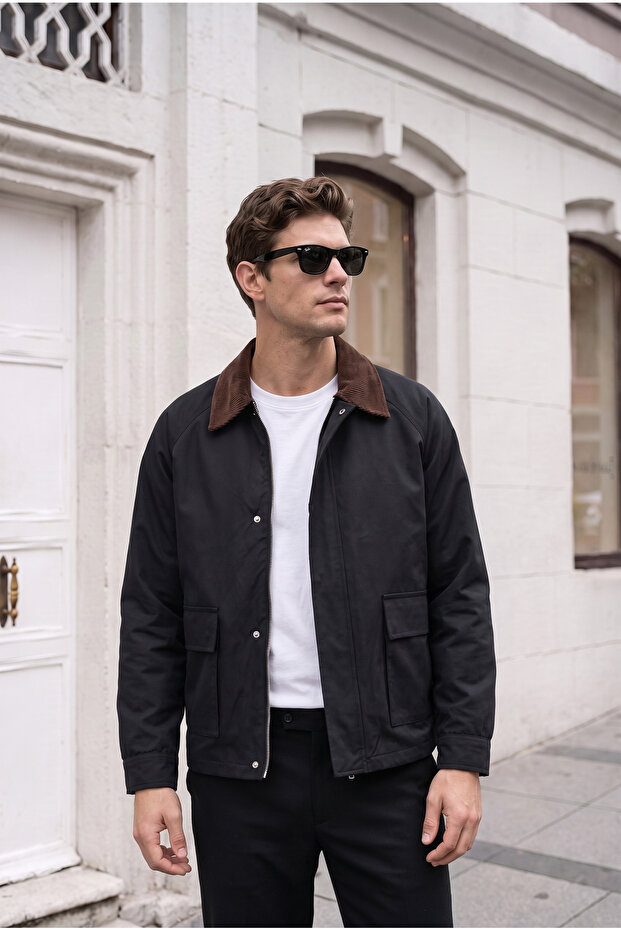 Gabardine Pocket Design Jacket/Mantle