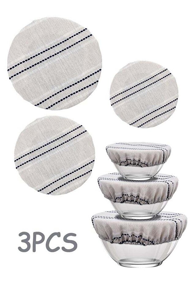 3 Pcs Reusable Linen Cotton Bread Proofing Bowl Covers, 23/25.5/33cm Sourdough Proofing Basket Food