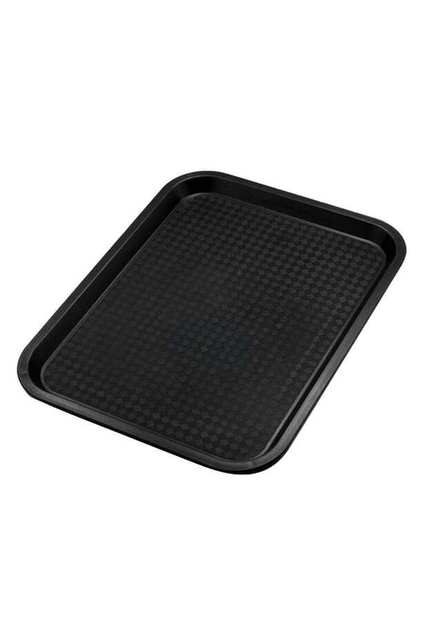 Sunnex Polypropylene Fast Food Tray – Black Serving Tray 41.5 x 31 cm – Durable Non-Slip Restaurant