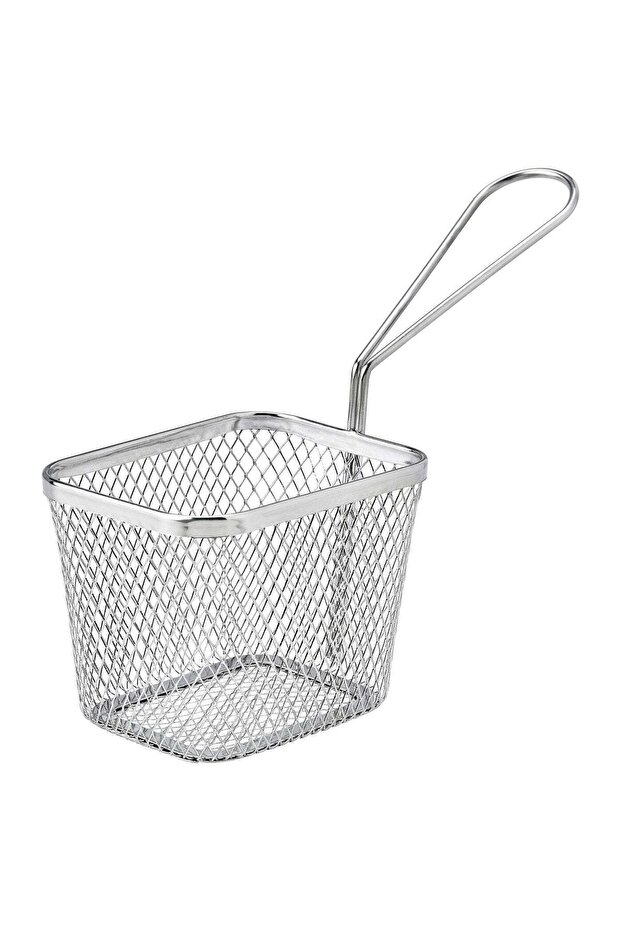 Serving Basket, Stainless Steel Mesh, 9x7x7 cm