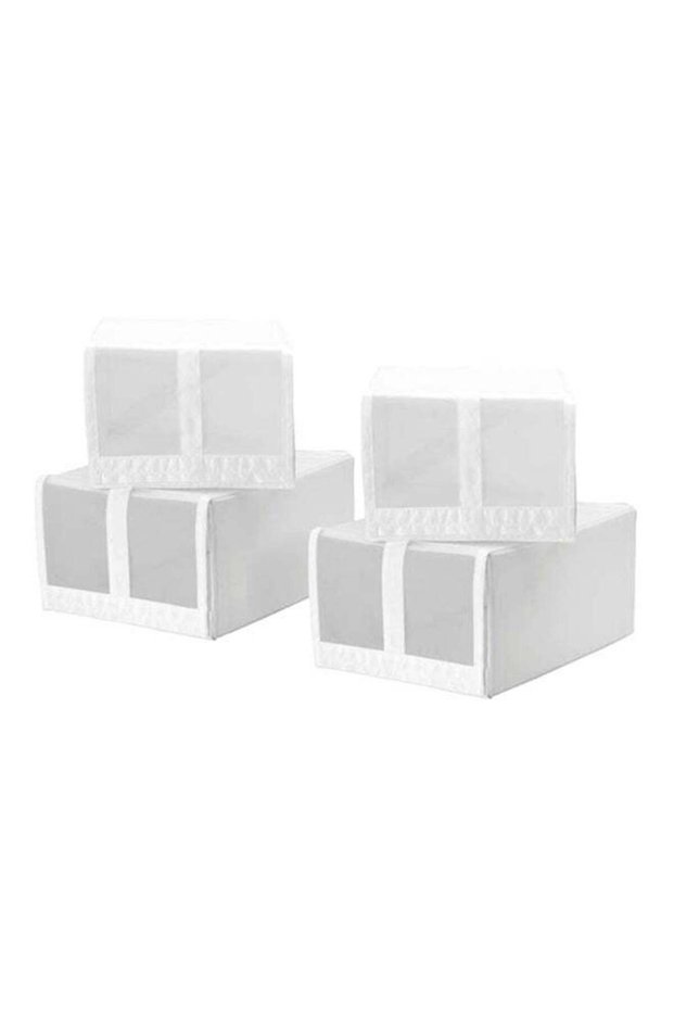 4-Piece Skubb Shoe Organizer Set White/Black 22x34x16cm