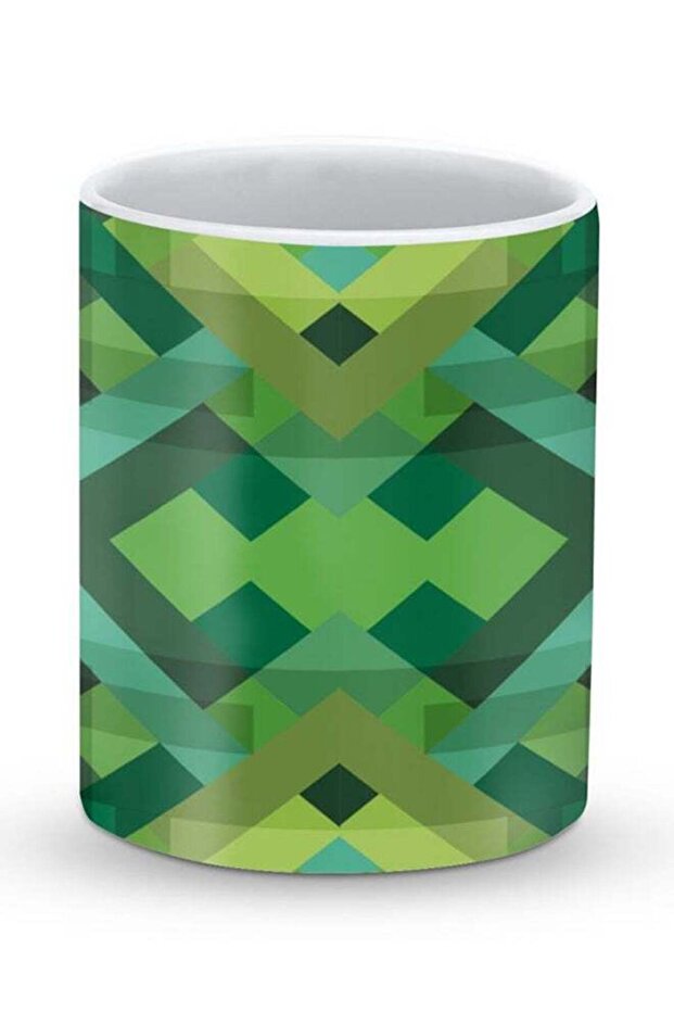Premium Geometric Reflections Designer Mug Green/Grey