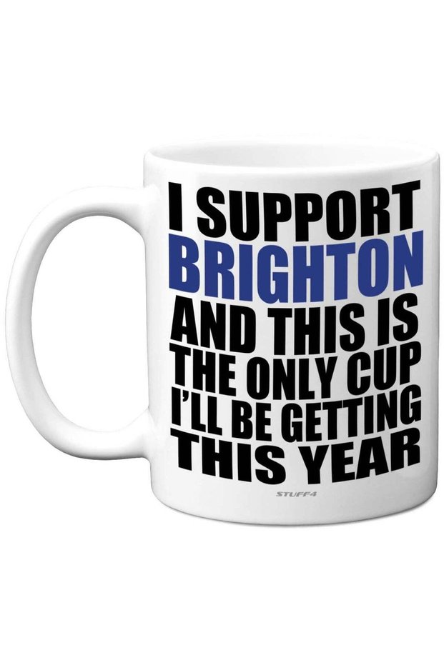 Funny Football Mug Gift for Brighton Fans - Footy Only Cup - Joke Xmas Birthday Mugs Present Gifts for Son Dad Brother Uncle Colleague Friend Cousin