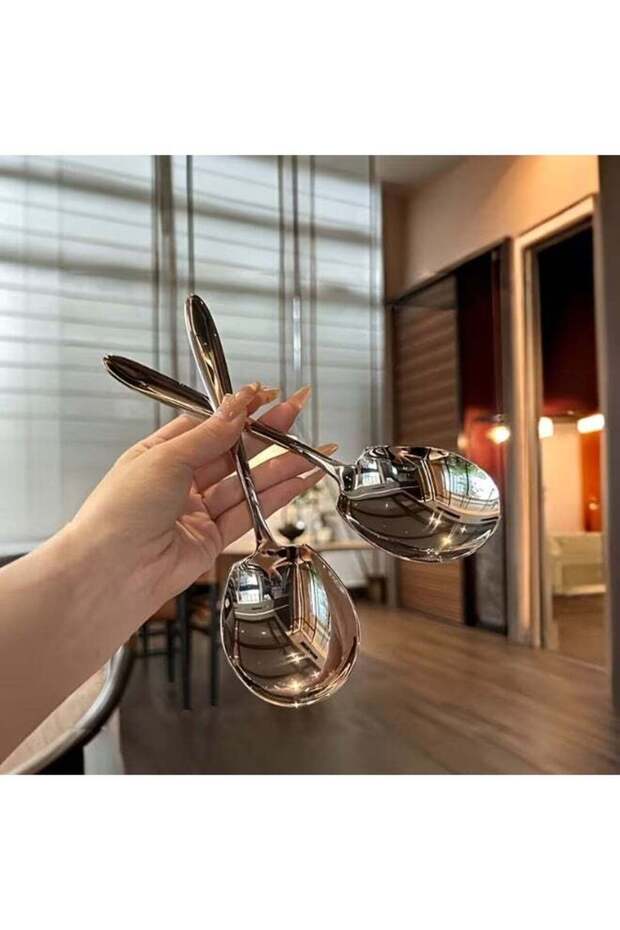 2pcs Heavy-Duty Large Serving Spoons - Professional-Grade 201 Stainless Steel Long Handle Dessert Ladles, Thickened Durable Spoons Suitable for, Restaurant, Buffet, Catering - Easy-Clean Cutlery