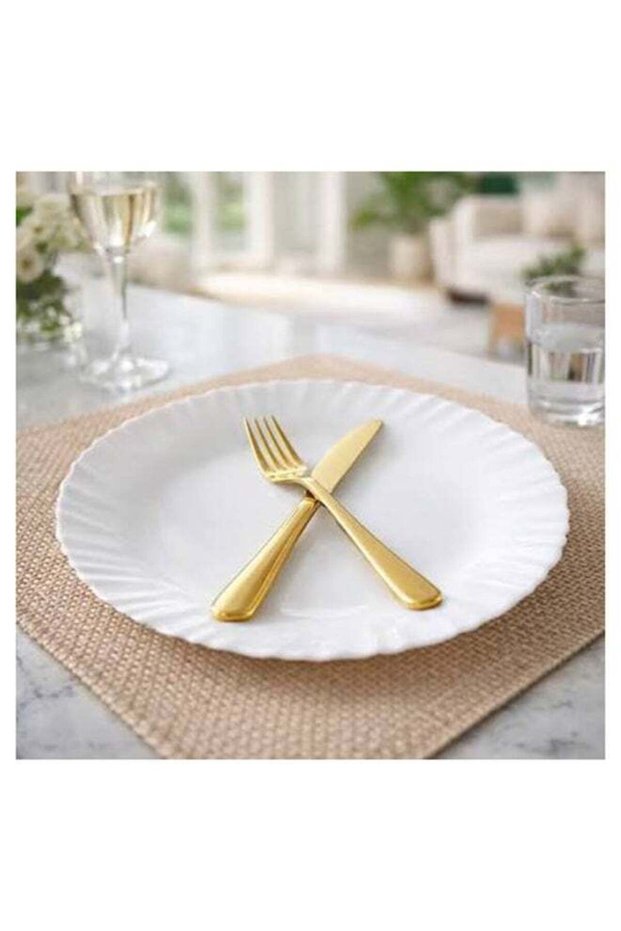 Luminarc Feston Plain 12 Piece Dinner Set – Tempered Glass Tableware Set with Plates and Bowls for