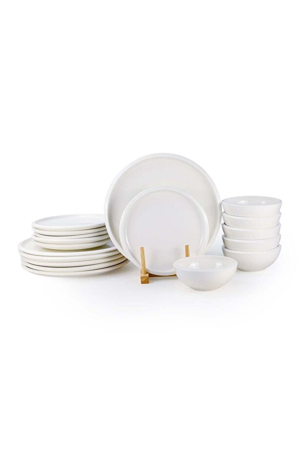 Cuisine Art WREN 18-Pc Bone China Dinnerware Set - White | Premium Dinner Set with Dinner Plates, D