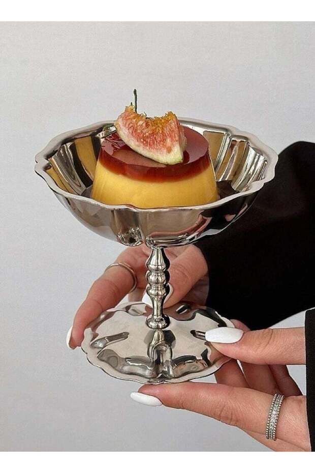 Ice Cream Cup, Stainless Steel Serving Dessert Bowls, Tall Ice Cream Dish Mug Candy Dessert Cup Sau