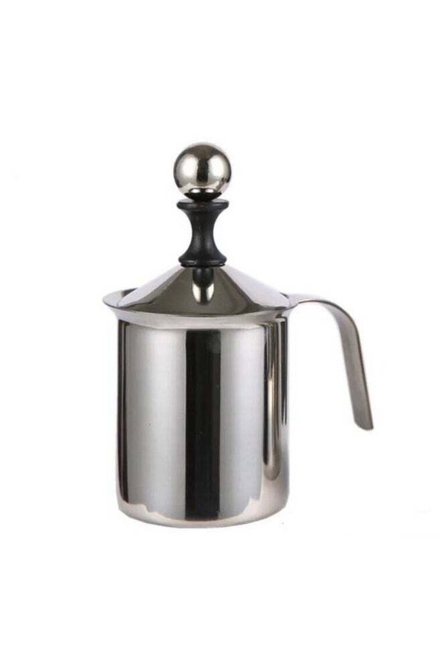 400 ml Manual Stainless Steel Cream Frother, Double-Mesh Handheld Whipper for Hot Cold Milk, DIY Latte Cappuccino, Home Barista & Office Kitchen