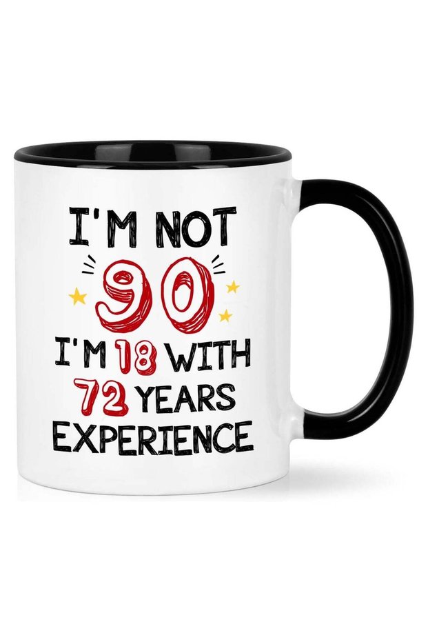 90th Birthday Gifts for Women Men, I'M Not 90 Mug, Best Birthday Gifts for Grandma, Grandpa, Friends, Family Birthday Gift Ideas, Gifts for Women Men