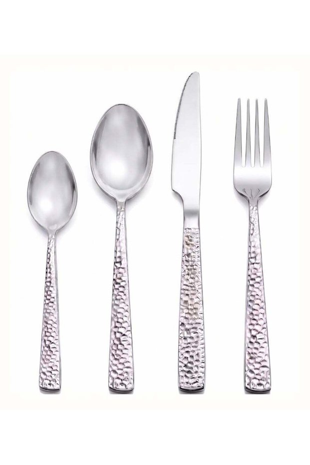 Feelings Stainless Steel Cutlery Set, 24 Pieces, Serves 6 – Premium Food-Grade Flatware with Knives, Forks & Spoons, Mirror-Polished Rust-Resistant Dishwasher-Safe Silverware, 39.5 x 25.5cm, Silver