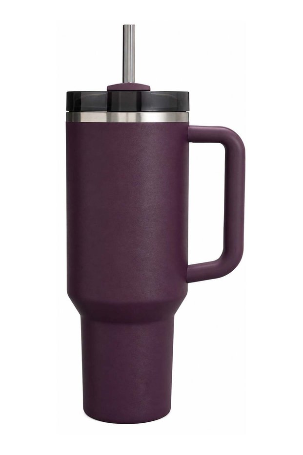 Quencher H2.0 FlowState Stainless Steel Vacuum Insulated Tumbler with Lid and Straw for Water, Iced Tea or Coffee, Smoothie and More, Plum, 40oz