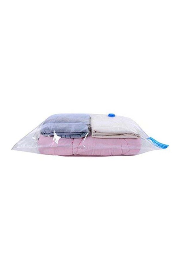 3-Piece Vacuum Seal Storage Bag Set Clear/Blue 100x67cm