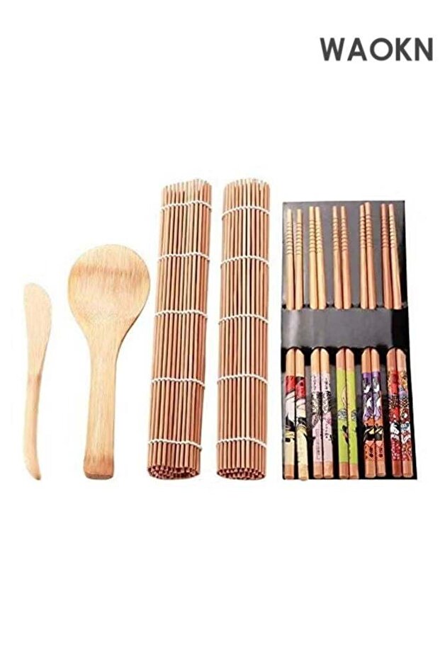 Handy Sushi Making Kit, Bazooka Maker with Bamboo Sushi Rolling Mat, Chopsticks, Rice Paddl