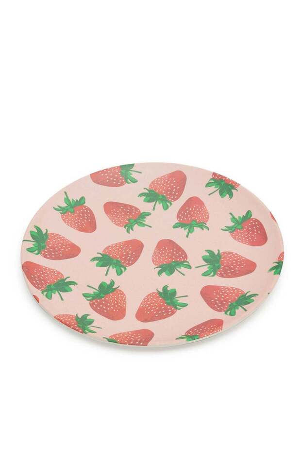 Strawberry Bamboo Fiber Large Plate