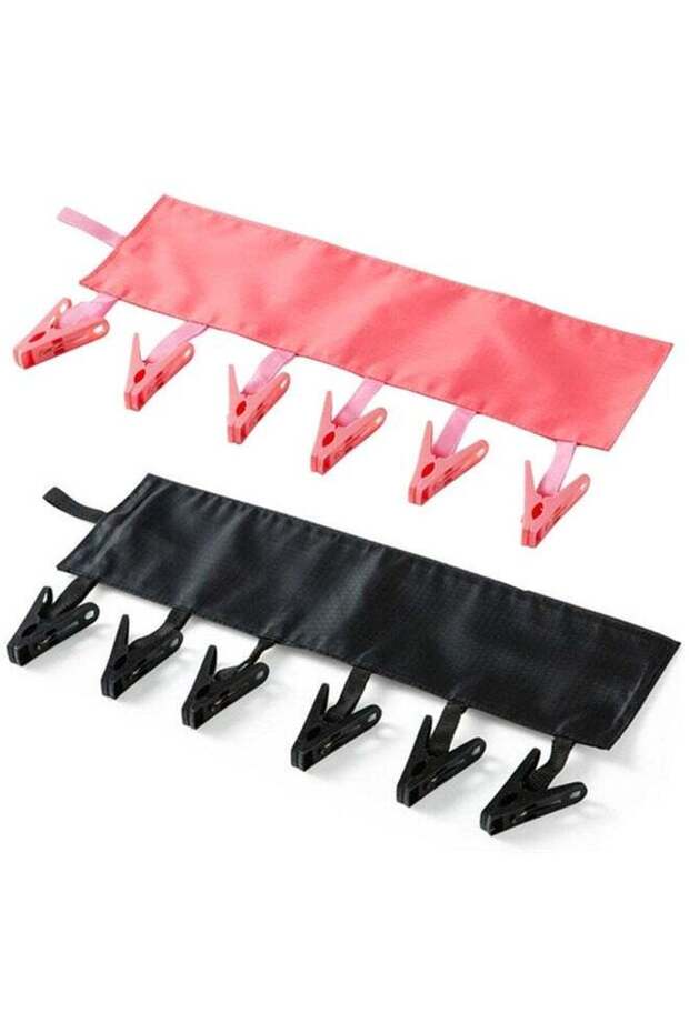 2Pieces Multinational Portable Cloth Drying Rack Foldable Bathroom Towel Socks Hanger Clip