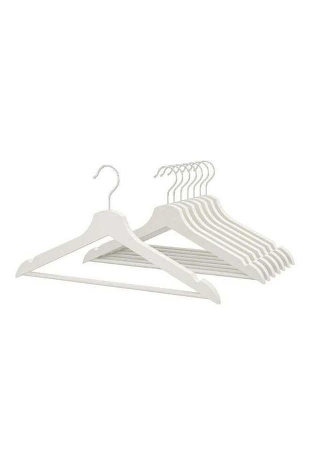 8-Piece Multi-Functional Hanger Set White 43X14X8cm