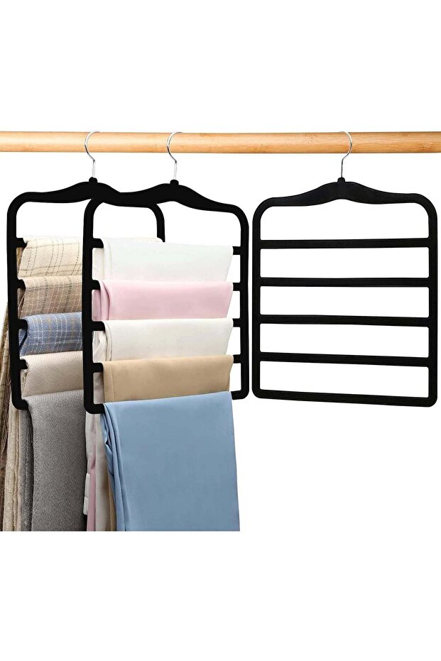 Non Slip Velvet Pants Hangers 6 Pack Ultra Thin Space Saving 360 Degree Swivel Hook Pants Hangers Hold Up to 10 Lbs Pants Black.