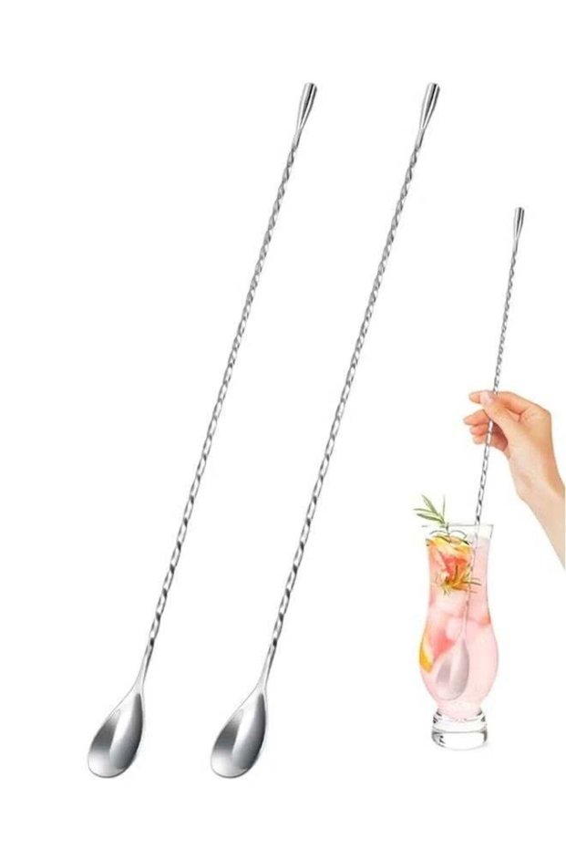 2 Pack Stirrers, Long Spoons for Stirring, 12 Inch Professional Spiral Stir Spoon for Bartenders, Home Bar Mixing Making