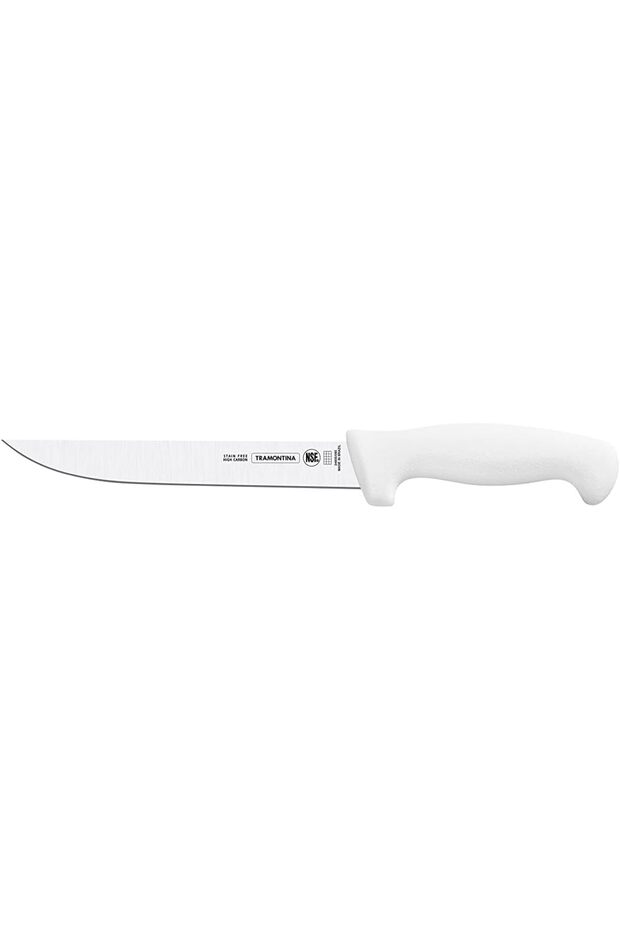 Professional Boning Knife with Stainless-Steel Blade and White Polypropylene Handle 6"