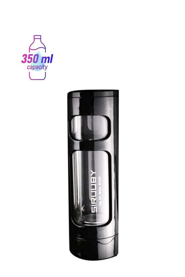 Creative Delicate Office Water Bottle Black/Clear 6x18.5cm