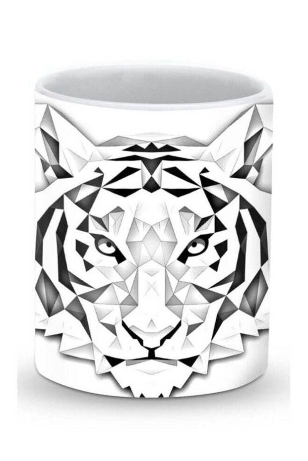 Premium Poly Tiger Designer Mug White/Grey