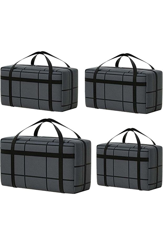 4 Pack Different Size Large Storage Bag, Heavy Duty Storage Tote Bag, Large Moving Bag, with Sturdy Handle & Zipper, for Storing & Moving