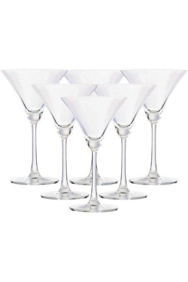 Madison Cocktail Glass, Set Of 6, Clear, 285 Ml, 015C10, Martini Glass, Coupe Glass, Margarita Glass, V-Shaped Glass, Conical Glass Clear 285ml