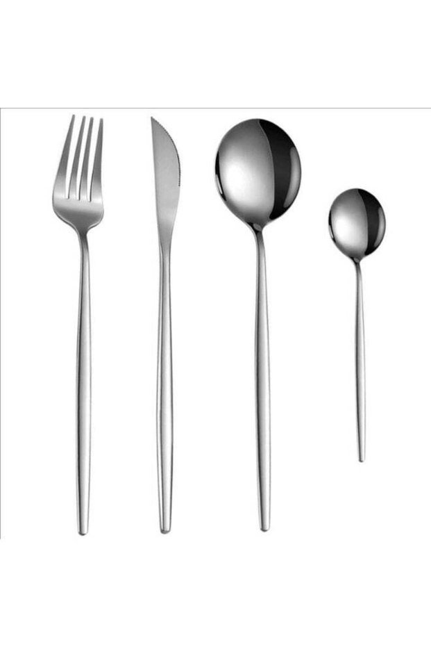 Stainless Steel Cutlery Set 24-Piece for 6 People, Mirror Finished Flatware with Knives, Forks, and Spoons