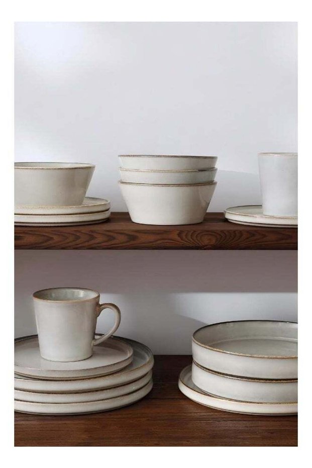 Annecy Series 12 Pieces Dinnerware Set, Grey-White