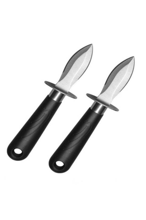 2pcs Stainless Steel Scallop Knife Oyster Knife with Non Slip Handle Dual Purpose Sharp Edged Shellfish Tool Seafood Opener Kitchen Utility Tool Bottle Opener Multifunction Design