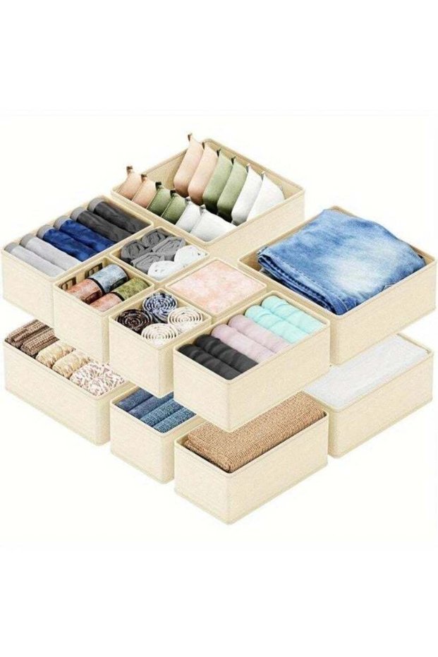 Drawer Storage Organizer for clothes 12 Pieces Drawer Organizer Tray Dividers Using For Socks Underwear Accessories Pajamas Baby Cloths