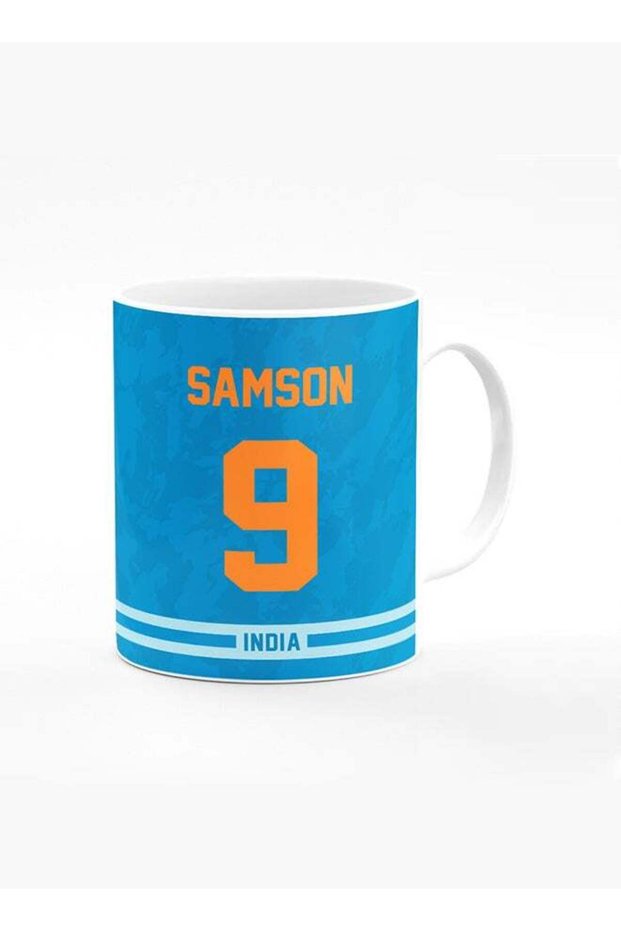 Designer Printed Coffee Mug with Heavy Duty Handle 11oz Ceramic Personalised Gift Mugs Cup [Microwave Safe & Dishwasher Proof ] - Cricket Player - Sanju Samson, Jersey Number - 9